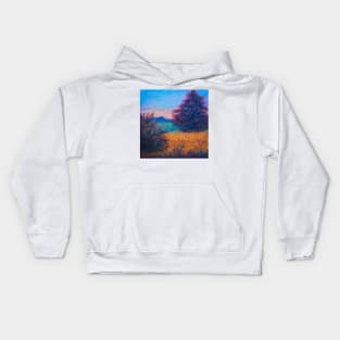 Pastel painting - Morning field Kids Hoodie